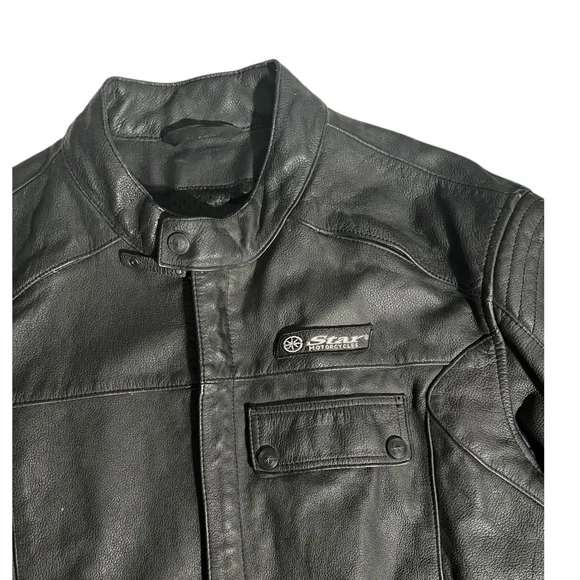 Star Yamaha Leather Motorcycle Jacket Men's X-Large w/ Liner Heavy Durable - Picture 5 of 10